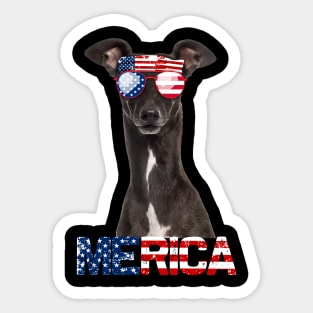 Merica Greyhound Dog American Flag 4Th Of July Sticker